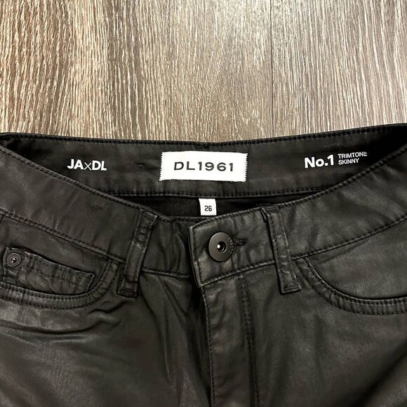 DL1961 No. 1 Trimtone Skinny Jeans Chasm Wash Black Size 26 Jessica Alba JA x DL - Picture 7 of 10